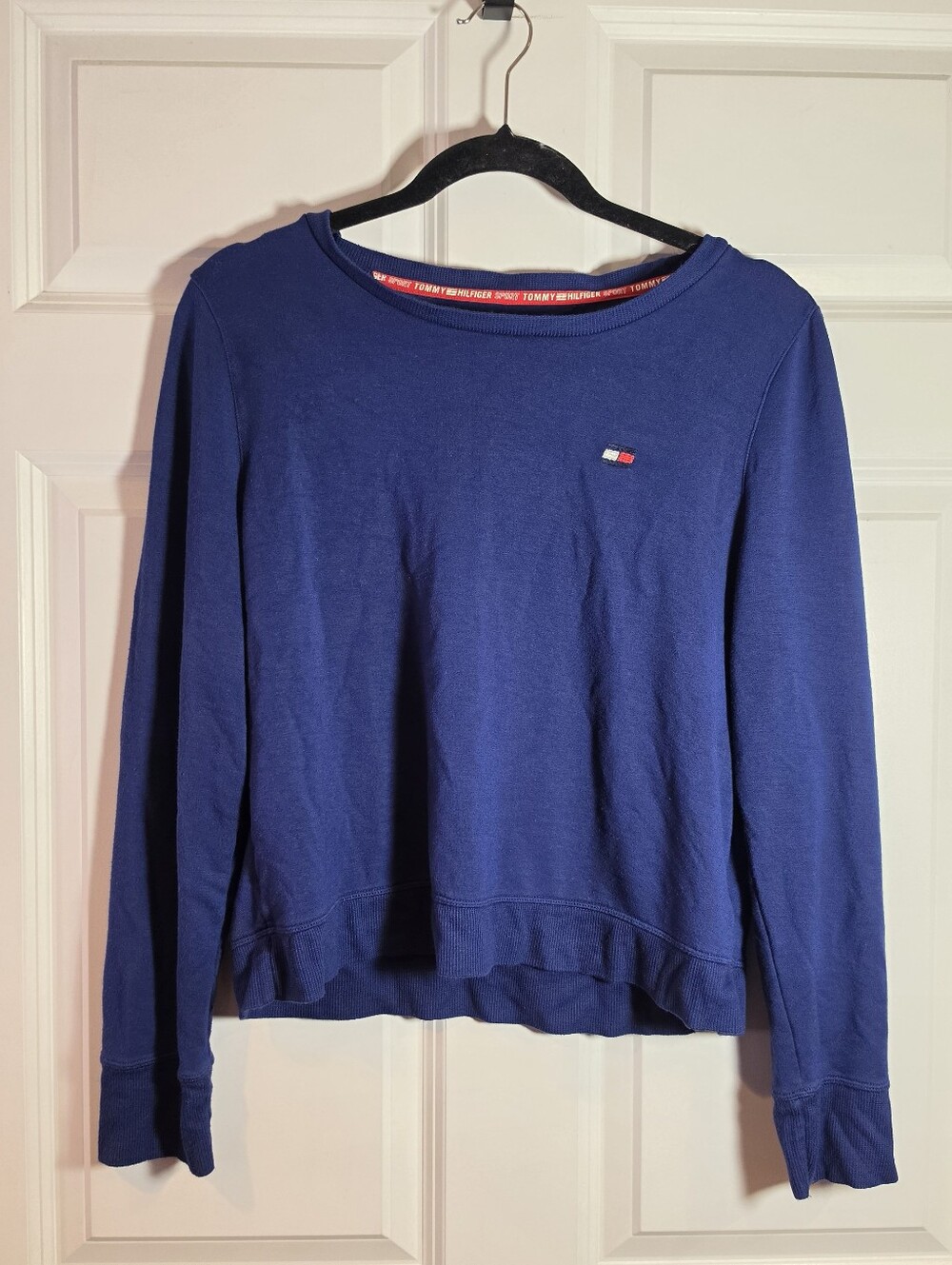 Tommy Hilfiger Sport Women's Blue Crewneck Sweatshirt Lightweight M
